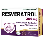 RESVERATROL 200 mg 2 Resveratrol 200mg Cosmopharm capsule – antioxidant natural puternic pentru combaterea stresului oxidativ, protectia celulelor si sustinerea longevitatii si sanatatii generale