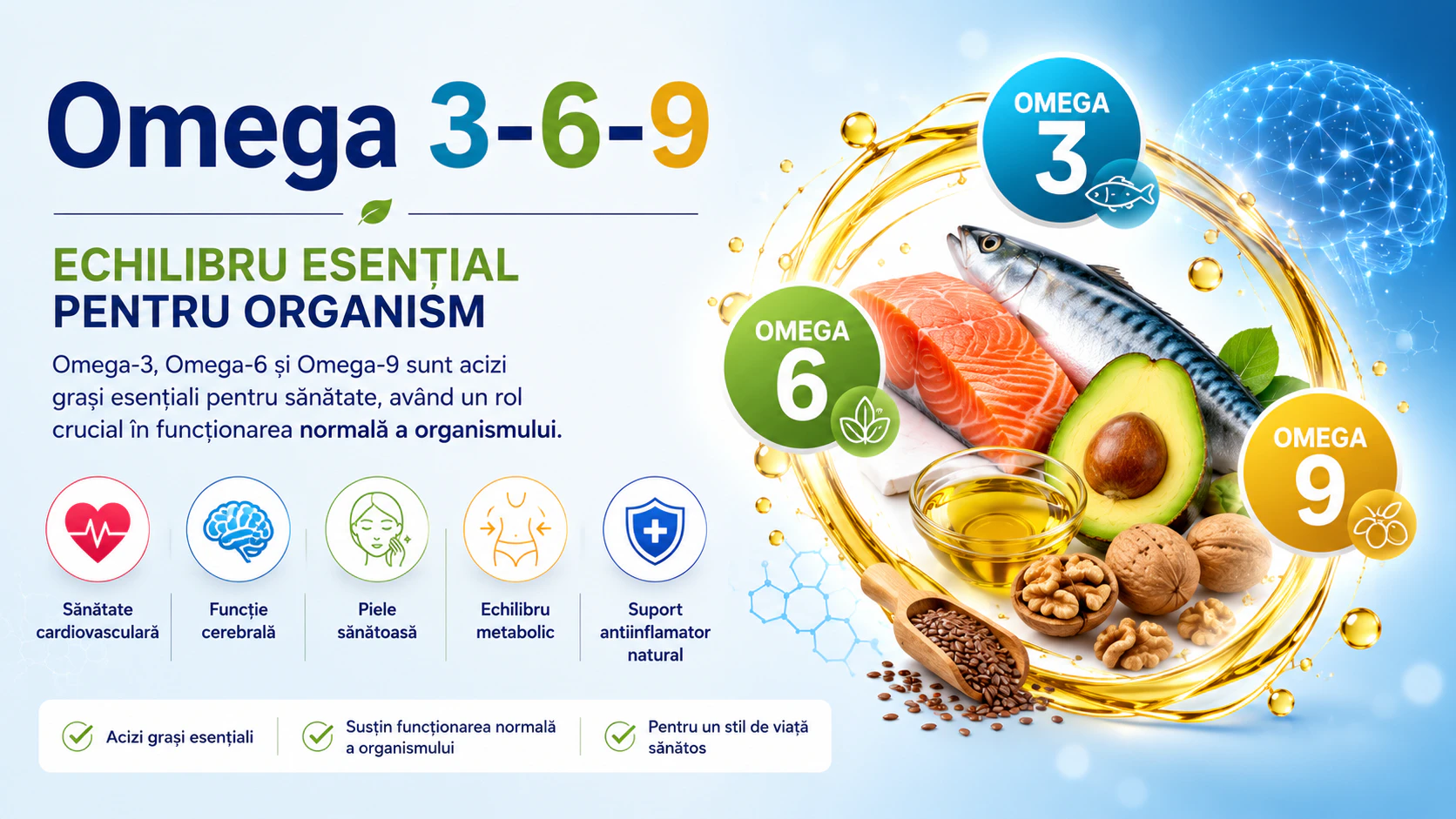 Raportul de 3:1 - ideal pentru Omega 3-6-9 12 omega-3-beneficii