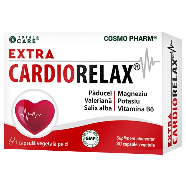 Extra CardioRelax Cosmopharm supliment alimentar pentru sustinerea sanatatii inimii, circulatiei si functiei cardiovasculare