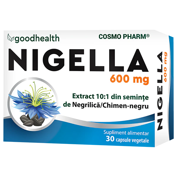 Nigella Sativa 600 mg Cosmopharm 30 capsule extract din seminte de chimen negru pentru sustinerea imunitatii