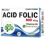 Acid Folic Quatrefolic Cosmopharm supliment alimentar cu folat activ pentru sustinerea sistemului nervos si formarea celulelor rosii vitamina b9
