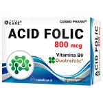 Acid Folic Quatrefolic Cosmopharm supliment alimentar cu folat activ pentru sustinerea sistemului nervos si formarea celulelor rosii