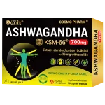 Ashwagandha KSM-66 700 mg Cosmopharm supliment alimentar pentru reducerea stresului, sustinerea energiei si vitalitatii