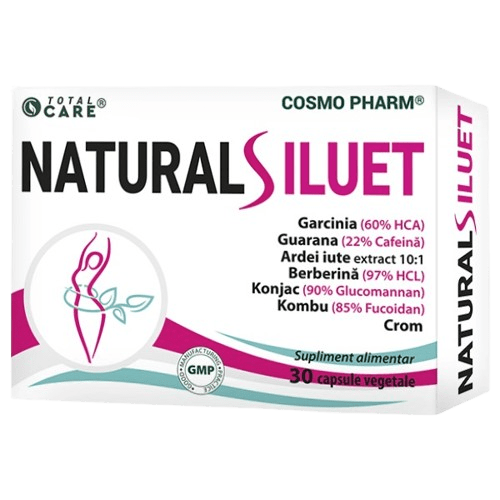 NATURAL SILUET 33 Natural Siluet Cosmopharm – supliment natural pentru controlul greutății cu garcinia cambogia, glucomannan, berberină și crom pentru susținerea metabolismului și reducerea apetitului