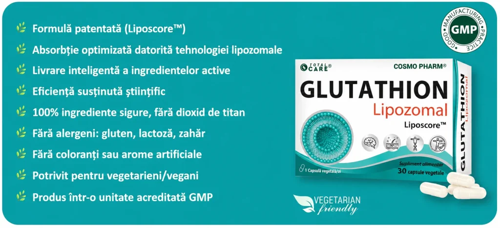 GLUTATHIONE LIPOZOMAL 300 mg 14 Supliment lipozomal glutation