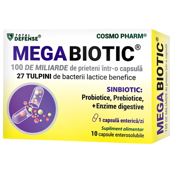 Megabiotic supliment probiotic Cosmopharm pentru sănătatea digestivă