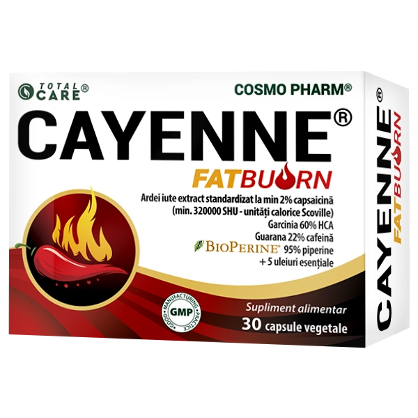 Cayenne Fat Burn Cosmopharm supliment pentru arderea grasimilor si accelerarea metabolismului