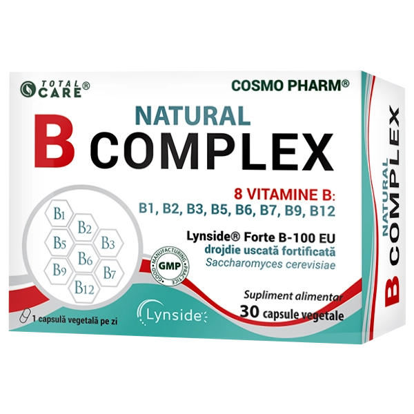 Natural B Complex Cosmo Pharm – complex complet de vitamine B pentru energie și sistem nervos