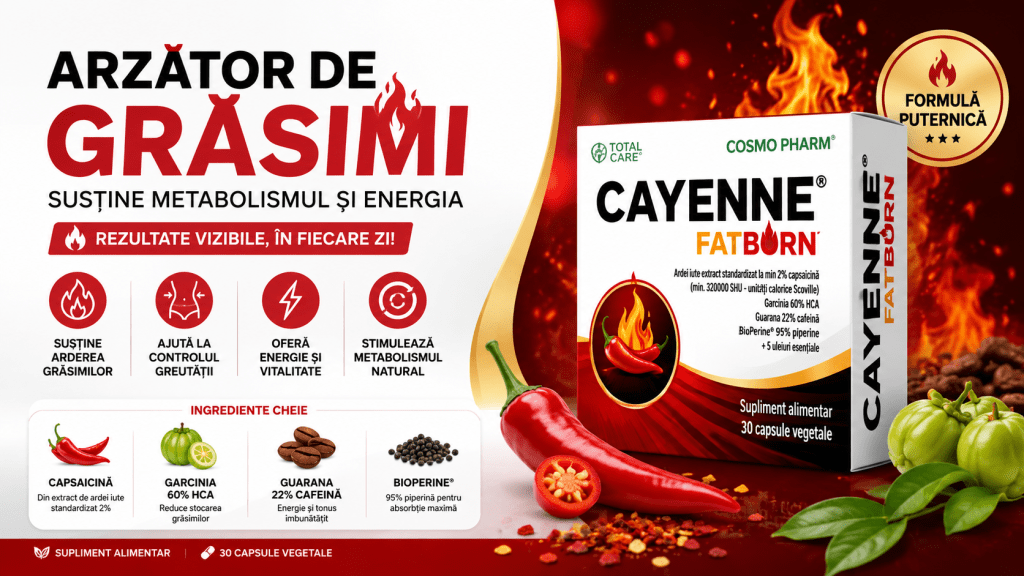 arzatoare de grasimi cayenne fat burn cosmopharm