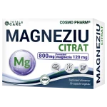 Magneziu Citrat 800 mg – Magneziu pur elemental 120 mg 1 Magneziu Citrat Cosmopharm supliment alimentar pentru sustinerea sanatatii musculare, sistemului nervos si echilibrului electrolitic