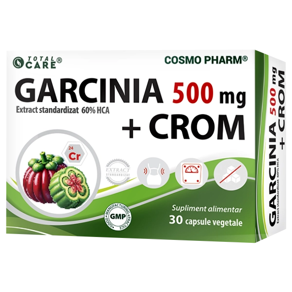 Garcinia cu Crom Cosmopharm supliment alimentar pentru sustinerea metabolismului si controlul greutatii corporale