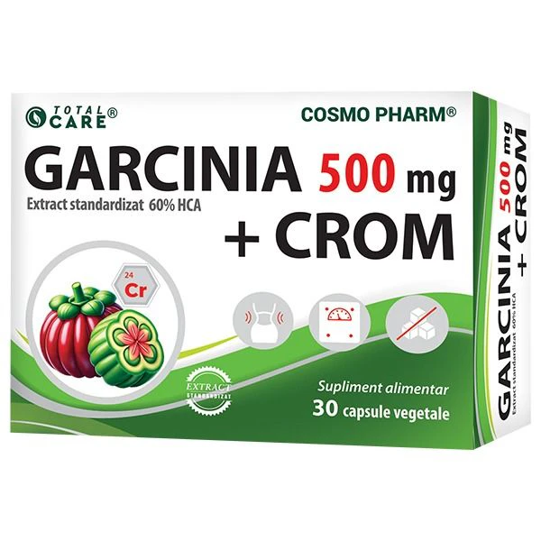 Garcinia cu Crom Cosmopharm supliment alimentar pentru sustinerea metabolismului si controlul greutatii corporale