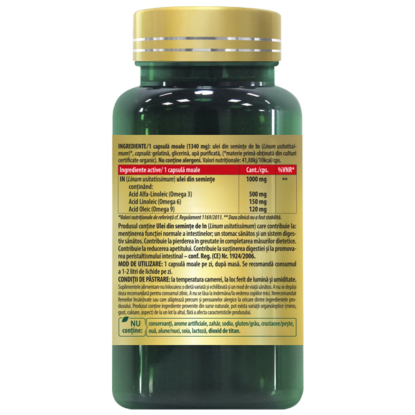 OMEGA 3 6 9 - Ulei de seminte de In 1000 mg 4 Omega 3 6 9 ulei de seminte de in 1000 mg Cosmopharm supliment alimentar pentru sustinerea inimii, creierului si sistemului circulator