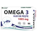 OMEGA 3 - ulei de peste 1005mg, 30 capsule 1 Omega 3 ulei de peste Cosmopharm supliment alimentar cu EPA si DHA pentru sustinerea inimii si functionarea normala a creierului