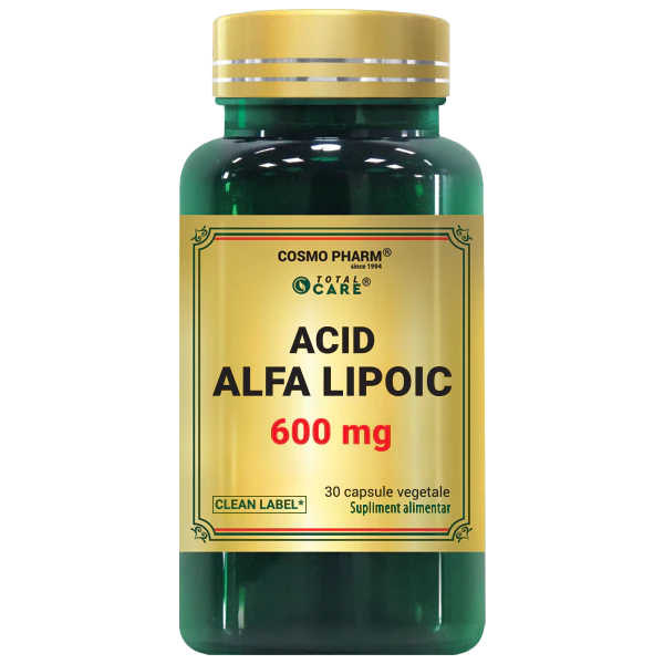 Acid Alfa Lipoic Cosmopharm capsule – supliment antioxidant pentru protectia celulara, reducerea stresului oxidativ si sustinerea metabolismului si sanatatii nervilor