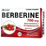 BERBERINE 700 mg – extract standardizat 97% Berberina HCl 2 Berberine Berberina Cosmopharm supliment pentru susținerea metabolismului și reglarea glicemiei