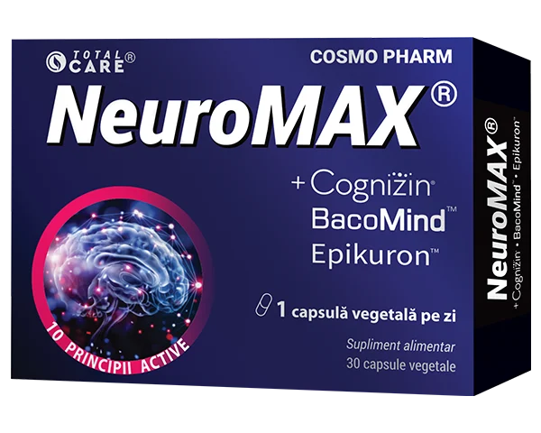 Neuromax Cosmopharm pastile pentru memorie si concentrare cu efect rapid – supliment pentru sustinerea functiilor cognitive, atentiei si performantei mentale