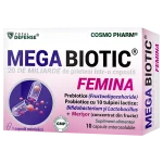 MEGABIOTIC® FEMINA 20 Miliarde de Prieteni într-o capsula 1 Megabiotic Femina Cosmopharm capsule – probiotic intim premium cu 20 miliarde UFC pentru sanatatea completa a femeii, sustinerea florei vaginale, imunitatii si echilibrului hormonal
