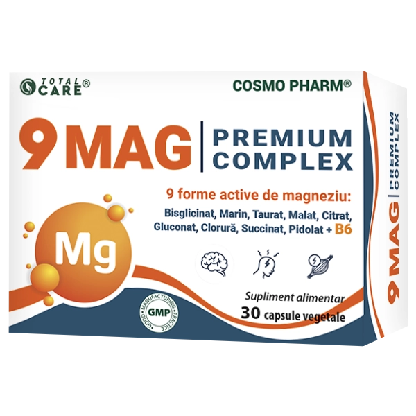 9-Mag Cosmopharm supliment alimentar cu magneziu pentru sustinerea sanatatii musculare si a sistemului nervos
