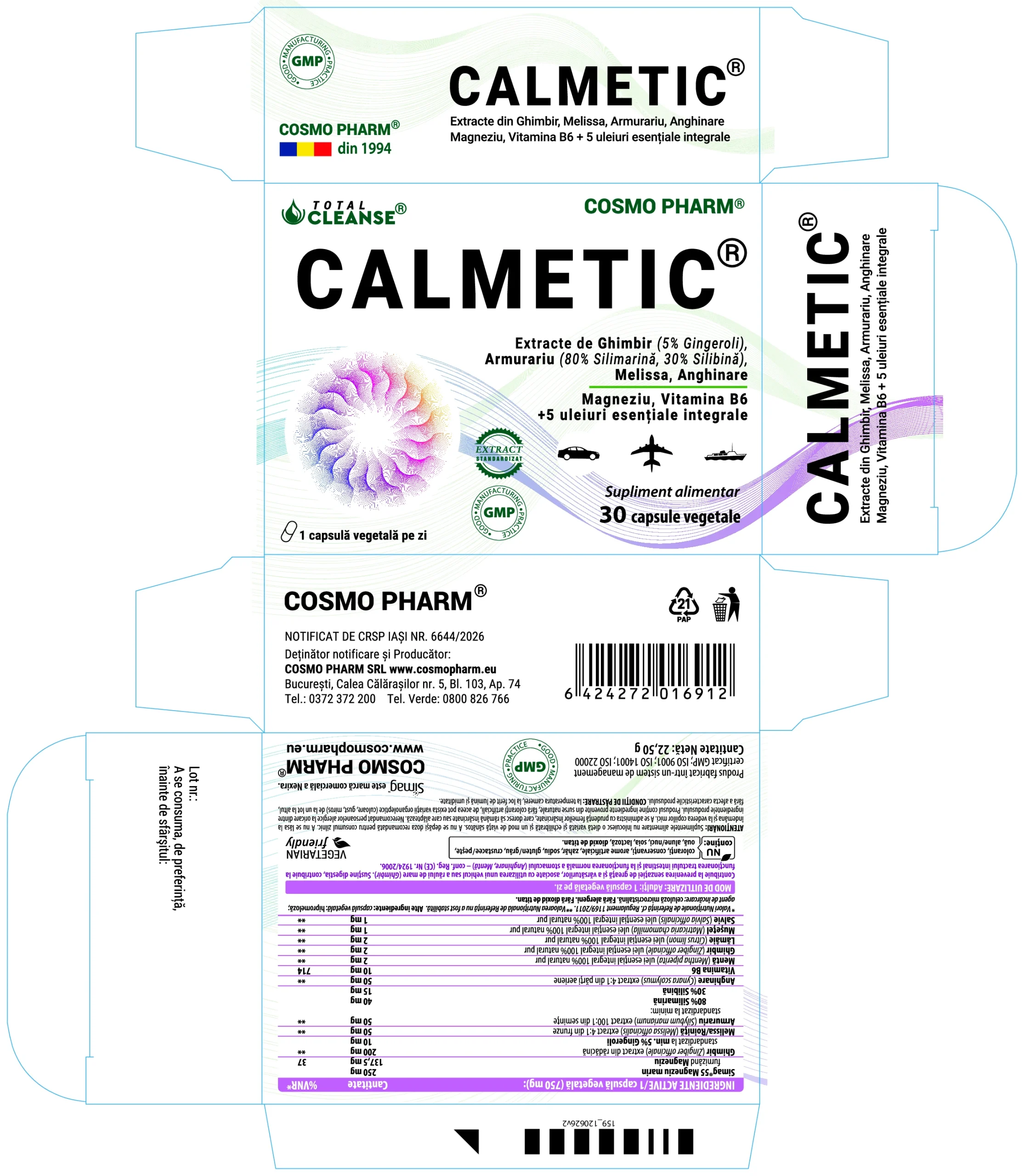 CALMETIC® 5 CELMETIC-cosmopharm-pastile-pentru-greata-varsaturi-digestie-confort-gastric