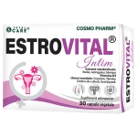 Estrovital Intim Cosmopharm capsule – supliment natural pentru echilibru hormonal, confort feminin si sustinerea organismului in premenopauza si tranzitia hormonala