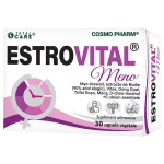 Estrovital Meno Cosmopharm capsule – supliment naturist pentru menopauza, echilibru hormonal feminin, reducerea bufeurilor, insomniei si sustinerea starii de bine