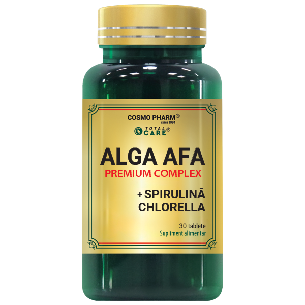 AFA Complex Cosmopharm (Chlorella, Spirulina, Alga AFA) – supliment natural pentru detoxifierea organismului, neuroprotectie, sustinerea functiilor cognitive si intarirea imunitatii