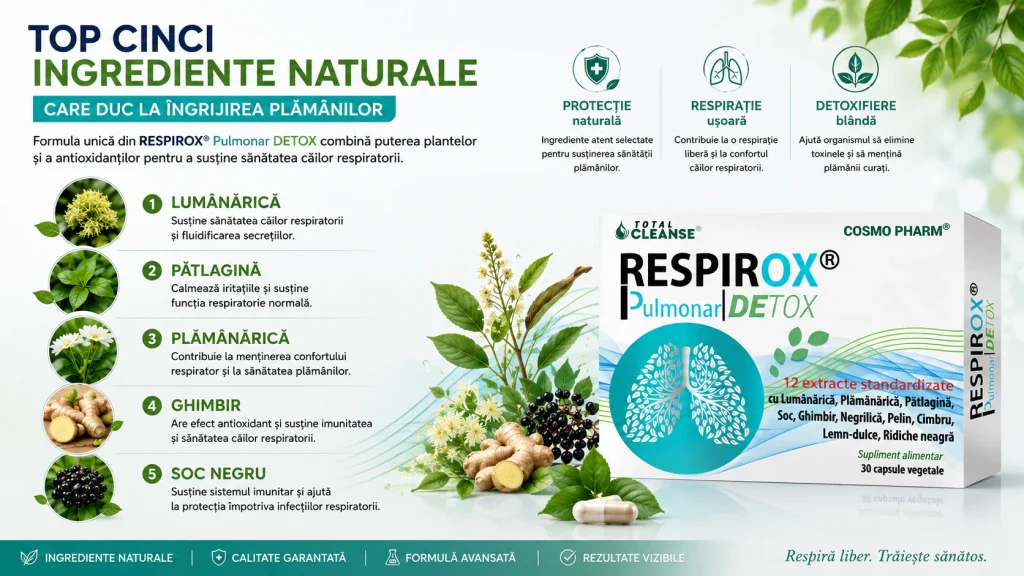 top 5 ingrediente naturale pentru ingrijirea plaminilor cu respirox
