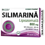 SILIMARINA LIPOZOMALA 800mg 2 Silimarina Lipozomala Cosmopharm – supliment lipozomal pentru sustinerea sanatatii ficatului, protectie antioxidanta si detoxifiere hepatica eficienta
