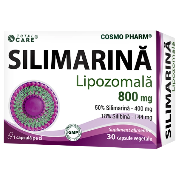 Silimarina Lipozomala Cosmopharm – supliment lipozomal pentru sustinerea sanatatii ficatului, protectie antioxidanta si detoxifiere hepatica eficienta