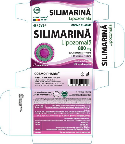 Silimarina Lipozomala Cosmopharm – supliment lipozomal pentru sustinerea sanatatii ficatului, protectie antioxidanta si detoxifiere hepatica eficienta