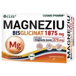 Magneziu Bisglicinat 1875 mg 2 Magneziu bisglicinat 1875 mg Cosmopharm – forma cu absorbtie ridicata pentru relaxare musculara, reducerea oboselii si sustinerea sistemului nervos