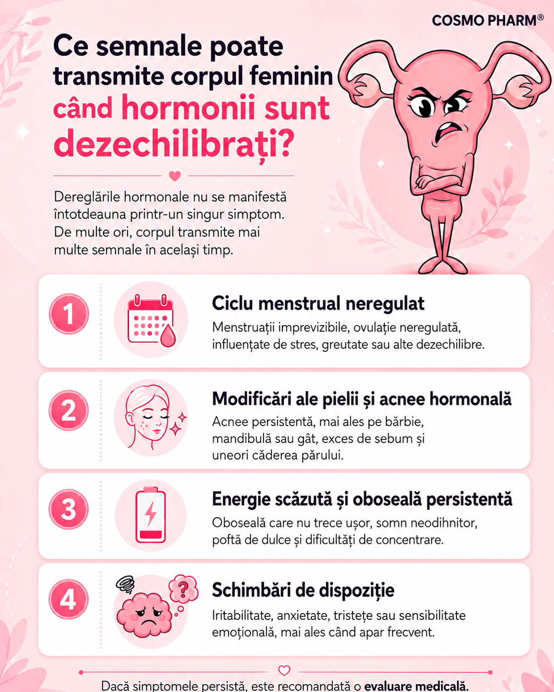 Ce semnale poate transmite corpul feminin când hormonii sunt dezechilibrați?