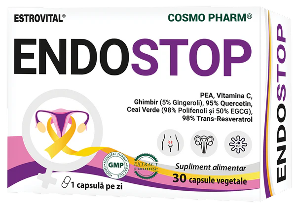 Estrovital ENDOSTOP - Suport antioxidant și metabolic pentru energie, imunitate, echilibru hormonal și sănătate cardiovasculară.