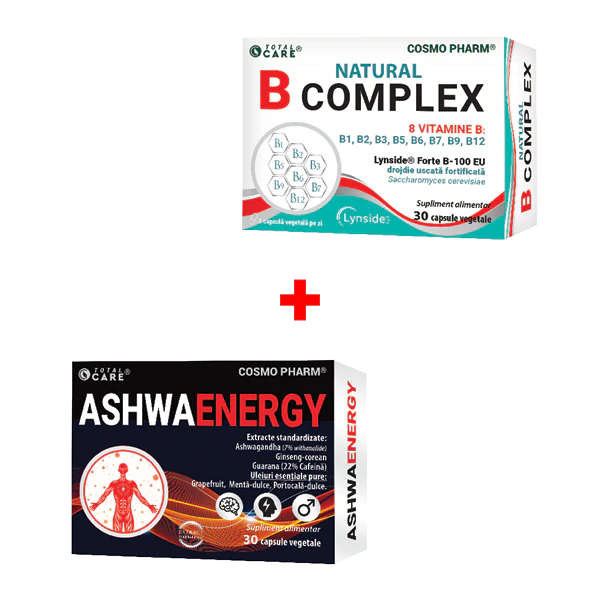 ASHWAENERGY x 30 cps + NATURAL B COMPLEX x 30 cps