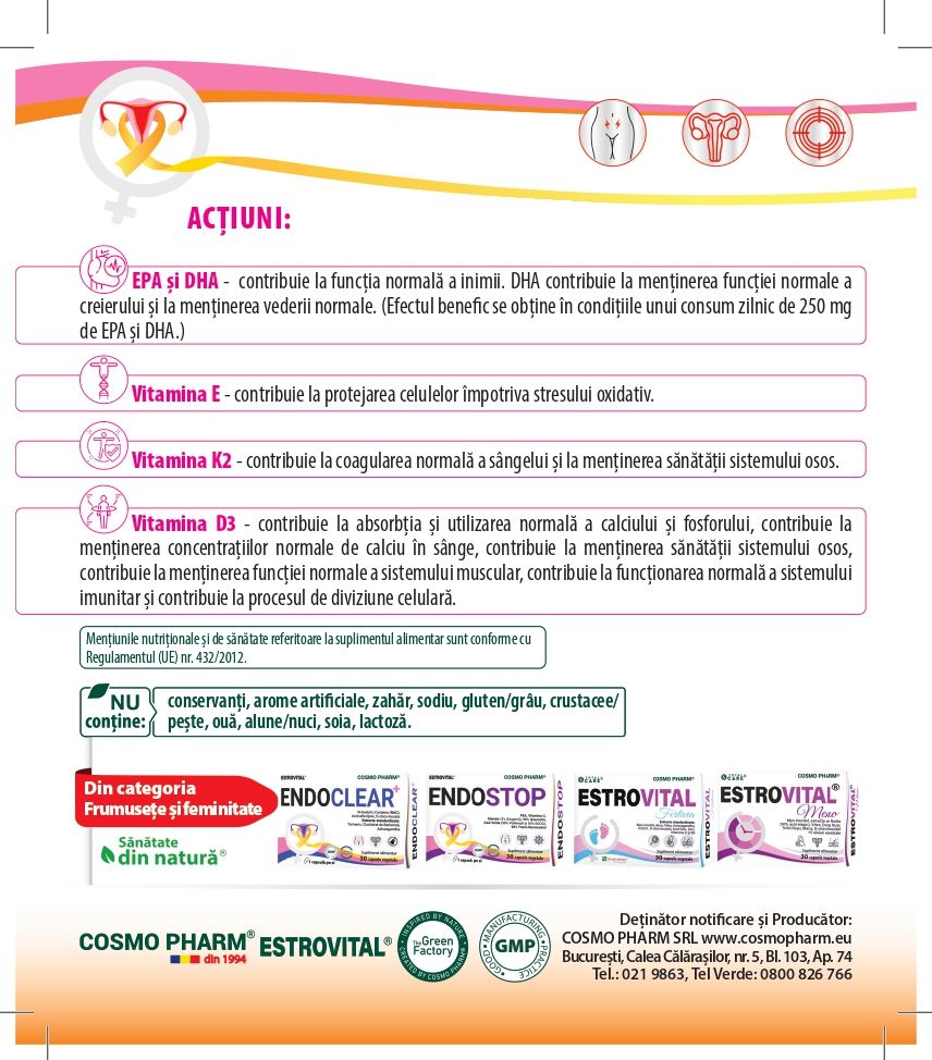 ESTROVITAL® ENDOPAIN – confort și reducerea inflamației, 30 capsule moi 7 Prospect Estrovital EndoPain page 0002