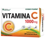 Vitamina C 1000 mg - imunitate, energie și protecție antioxidantă 1 Supliment alimentar cu vitamina C 1000 mg Cosmopharm
