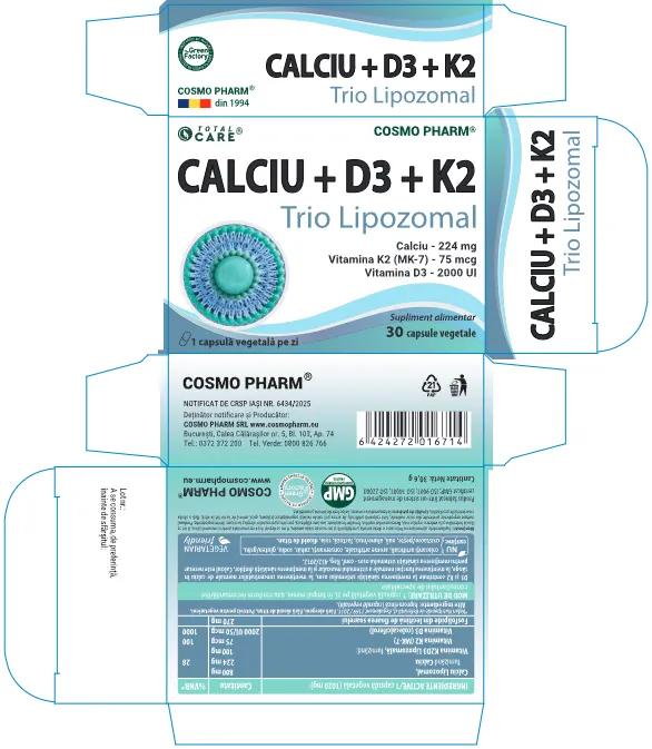 Calciu + D3 + K2 Trio Lipozomal 4 calciu d3 k2 trio lipozomal