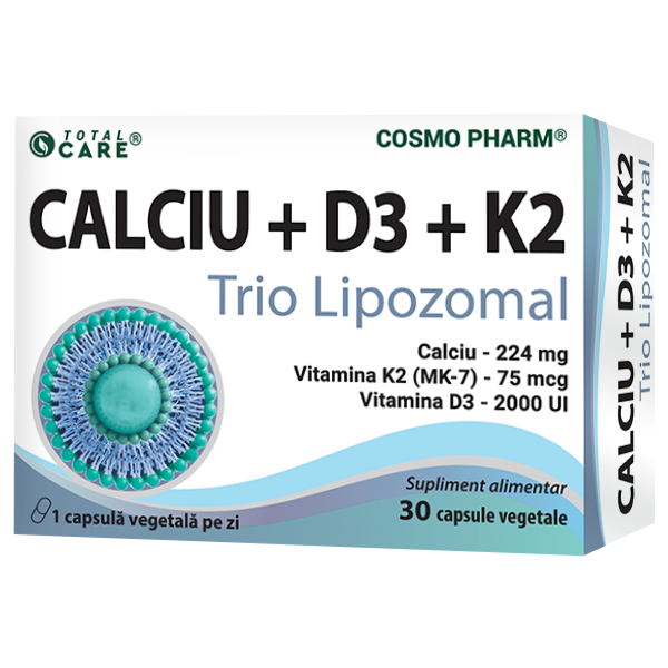 Calciu + D3 + K2 Trio Lipozomal 1 calciu d3 k2 trio lipozomal