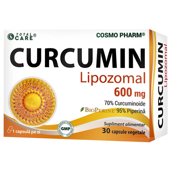 CURCUMIN LIPOZOMAL 600 mg cu piperina BioPerine® 8 curcumin lipozomal 600 mg cosmopharm