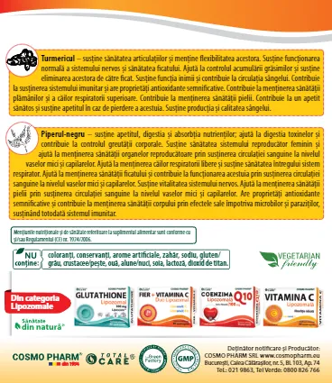 CURCUMIN LIPOZOMAL 600 mg cu piperina BioPerine® 6 Prospect Curcumin Lipozoma p2
