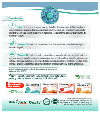 Calciu + D3 + K2 Trio Lipozomal 6 prospect calciu d3 k2 trio lipozomal p2
