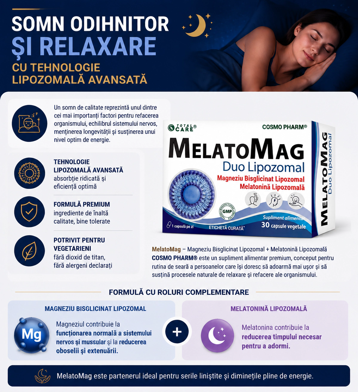 MelatoMag pentru somn odihnitor si relaxare